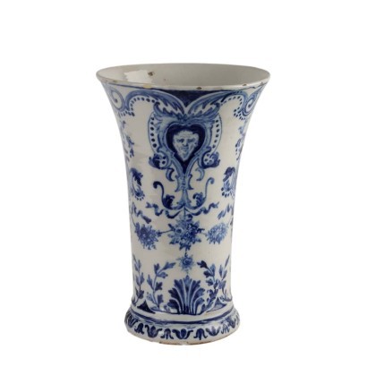 Antiker Vase aus Majolika Man. Gien Frankreich Ende des XVIII Jhs