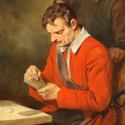 Peinture de Wilhelm Lehmann-Leonhard,Joueurs de cartes dans la taverne,Wilhelm Lehmann-Leonhard,Wilhelm Lehmann-Leonhard,Wilhelm Lehmann-Leonhard