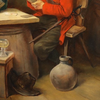 Peinture de Wilhelm Lehmann-Leonhard,Joueurs de cartes dans la taverne,Wilhelm Lehmann-Leonhard,Wilhelm Lehmann-Leonhard,Wilhelm Lehmann-Leonhard