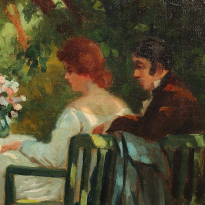 Painting Genre Scene in the Garden