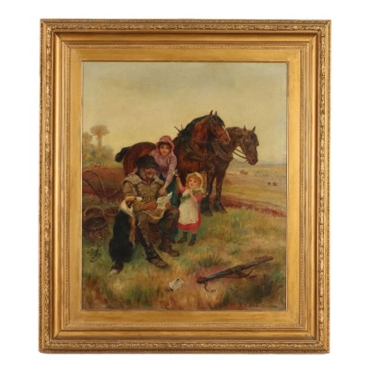 Tableau Ancien Signé Drummonds Huile sur Toile XIXe Siècle