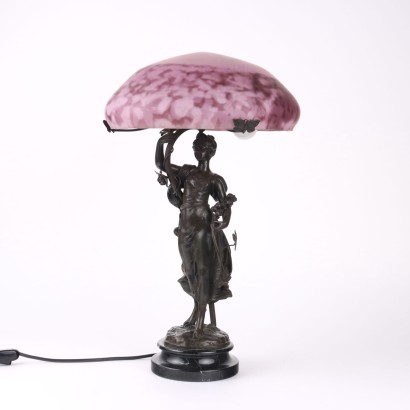 Lampe Art Nouveau En Bronze