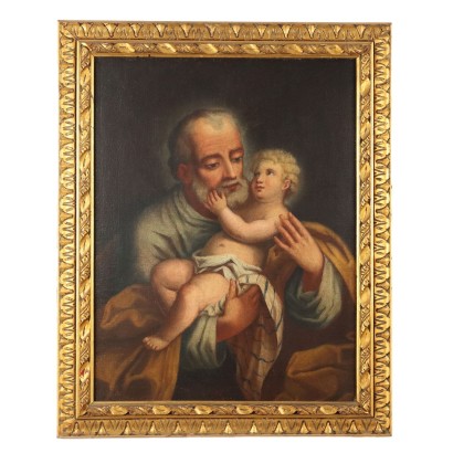 Peinture de Saint Joseph avec l'Enfant Jésus