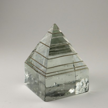 Solid Glass Pyramid by Pompeo Pianezzola for Appiani