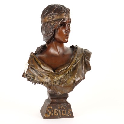 Antique Bust Signed Emmanuel Villanis Bronze France XX Century