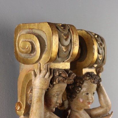 Pair of Carved Wooden Caryatids