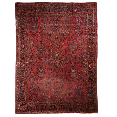 Tapis Ancien Asiatique Coton Laine Noeud Gros 360 x 262 cm