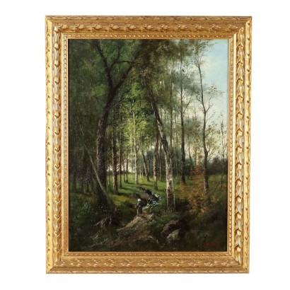 Peinture vue sur la forêt