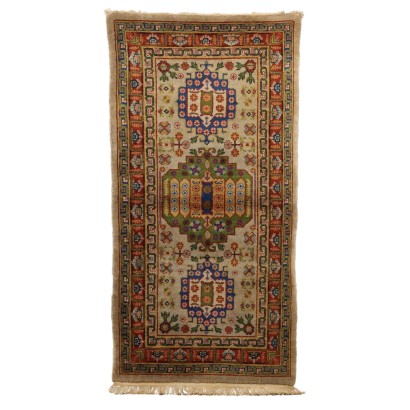 Tapis Ancien Asiatique Coton Laine Noeud Fin 175 x 90 cm