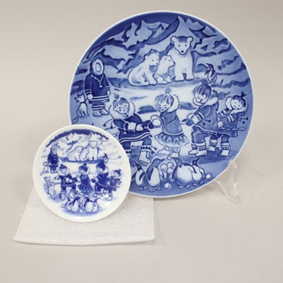 Royal Copenhagen Christmas Plate Children, Winter Boys au Groenland, Ingrid Jensen, Ingrid Jensen, Ingrid Jensen