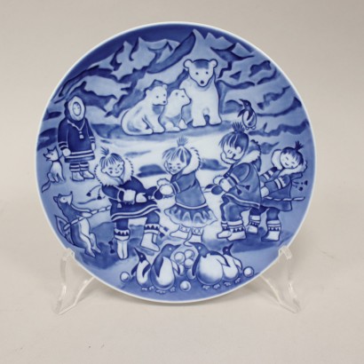 Royal Copenhagen Christmas Plate Children, Winter Boys au Groenland, Ingrid Jensen, Ingrid Jensen, Ingrid Jensen