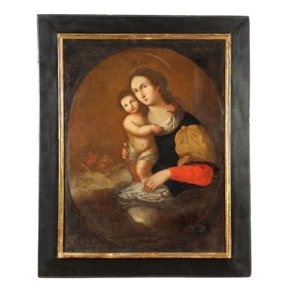 Painting Madonna with Child and Angels