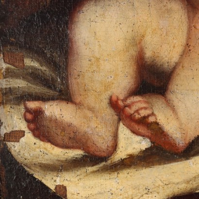 Painting of Baby Jesus sleeping with,Baby Jesus sleeping with St.