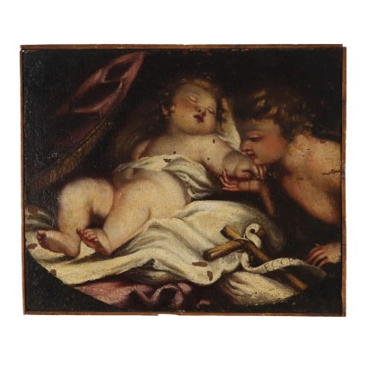 Tableau Enfant Jésus dormant avec, Enfant Jésus dormant avec Saint G