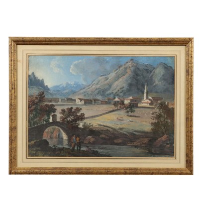 Painting Landscape with River and Figures,Landscape with River and Figures,Painting Landscape with River and Figures