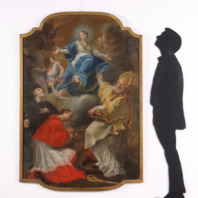 Pintura de la Virgen Inmaculada y los Santos.