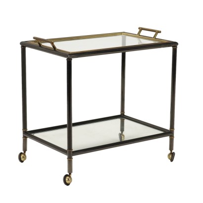 Vintage Christofle Serving Cart Metal Brass Italy 70s-80s