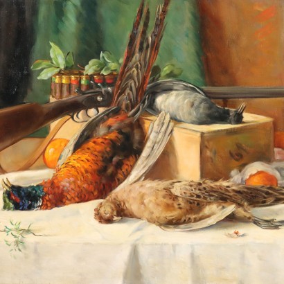 Pintura de Alfio Paolo Graziani,Naturaleza muerta con juego,Alfio Paolo Graziani,Alfio Paolo Graziani,Alfio Paolo Graziani