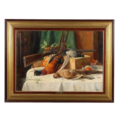 Painting by Alfio Paolo Graziani, Still life with game, Alfio Paolo Graziani, Alfio Paolo Graziani, Alfio Paolo Graziani