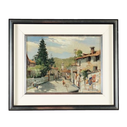 Painting by Domenico De Bernardi, Spring in the village, Domenico De Bernardi, Domenico De Bernardi, Domenico De Bernardi, Domenico De Bernardi