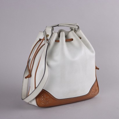 Ferragamo Sac Vintage Cuir Blanc Italie des Années 80