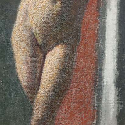 Painting by Angelo Morbelli, Standing female nude, Angelo Morbelli, Angelo Morbelli, Angelo Morbelli