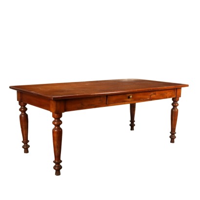 Antique Table Walnut Fir Italy Mid XIX Century