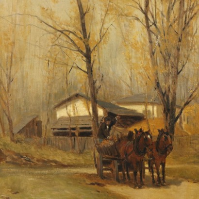 Pintura de Antal Berkes,El camino rural,Antal Berkes,Antal Berkes,Antal Berkes,Antal Berkes