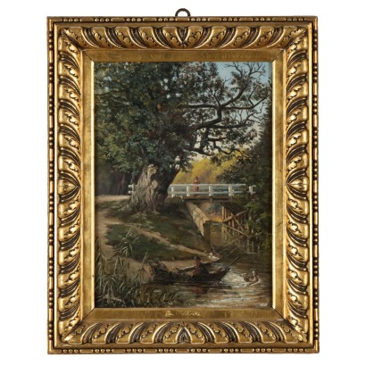 Painting Country Landscape with Figures