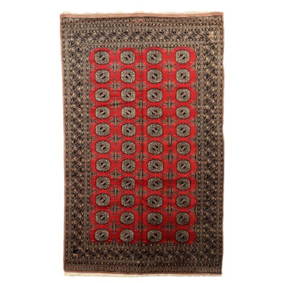 Antique Bukhara Carpet Wool Thin Knot Pakistan 94 x 61 In