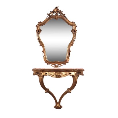 Console et miroir de style baroque