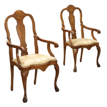 Pair of Queen Anne Style Armchairs