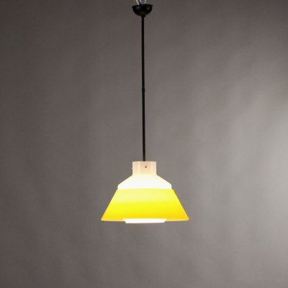 Lampe Vintage à Suspension Verre Coloré Italie Années 1960