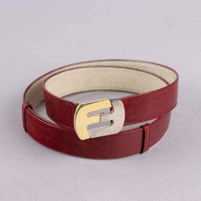 Ceinture Ferragamo Vintage en Cuir Couleur Bordeaux Italie