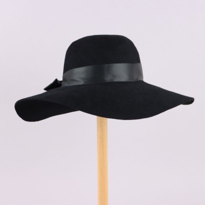 Pierre Cardin Vintage Hat Black Feather France 1970s