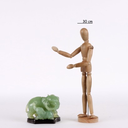 Elefant mit Baby in Jade