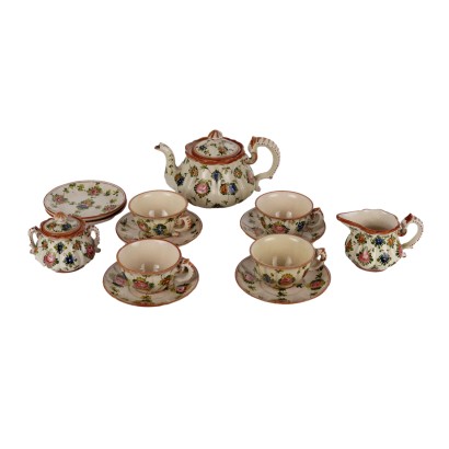 Antique Tea Set Majolica Italy XX Century