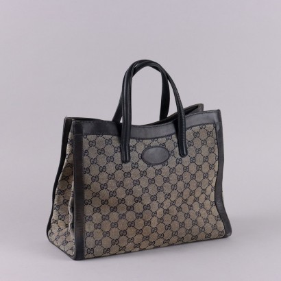 Sac Gucci Vintage Toile Monogram Cuir Italie des Années 50-60