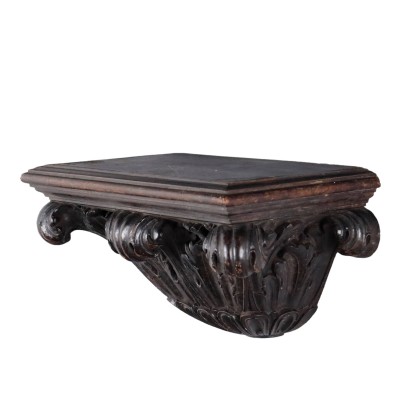 Carved Walnut Wood Shelf