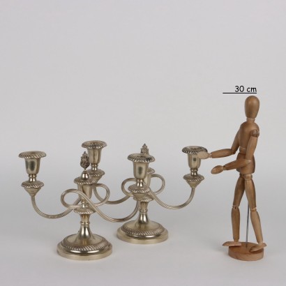 Pair of Pampalon Silver Candelabra