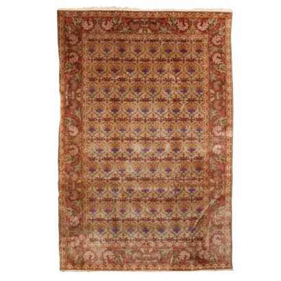 Tapis Ancien Asiatique Coton Laine Noeud Gros 305 x 200 cm