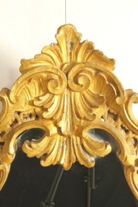 antiquités, miroirs, curvilignes, armature de miroir