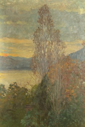 nineteenth-century art, 800, Romeo Pellegata (1870-1946), landscape, blevio, 1911, oil paintings, works by pellegata