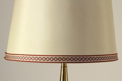 modernism, lighting floor lamp, 40 years, brass and Crystal lamp shade remade