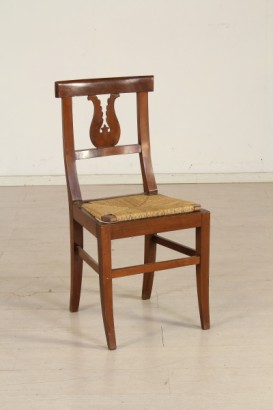sillas, 4 sillas, patas de sable, sable, respaldo curvo, lira paja, paja, paja, #antiquariato, #sedieepoltrone