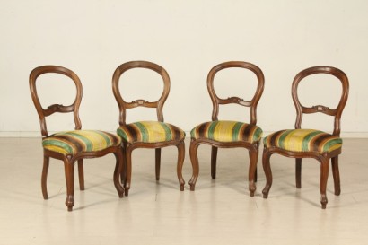 Stühle, Beine bewegt, geformte Rückenlehne, padding, 800, Louis-Philippe, hergestellt in Italien, #antiquariato, #sedie, #poltrone, #divani, #dimanoinmano