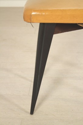 stool, 50 years, ebony, skai, padding, made in italy, #modernariato, #sedie, #dimanoinmano