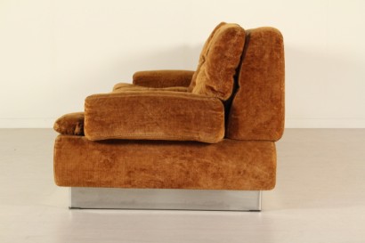 sofá, años 70, terciopelo, metal, #moderno, # sofás, # {* $ 0 $ *}