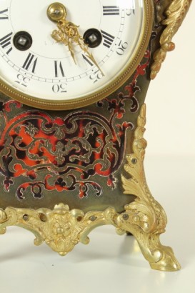Tischuhr, antike Uhr, antike Uhr, Boulle-Uhr, eingelegte Uhr, römische Ziffernuhr, römische Ziffern, {* $ 0 $ *}, antionline