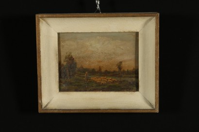 Erminio Soldera (1874-1955), landscape with Flock